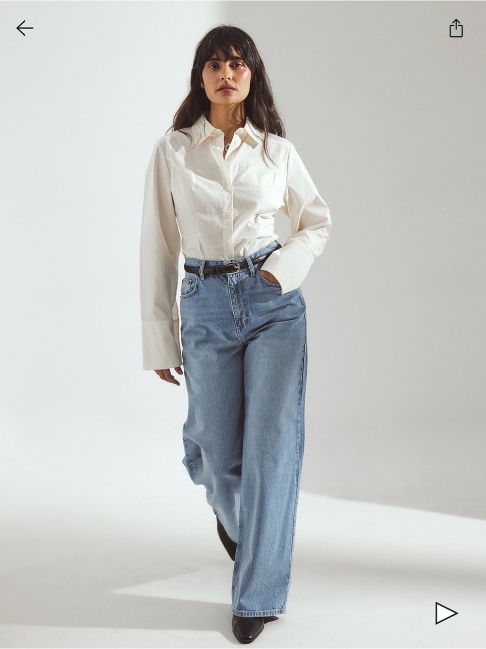 High-Rise Wide Leg Jeans in Light Blue Denim